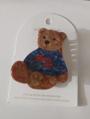 BNWT Solar Eclipse Fall Teddy Bear Medium Hair Claw Clip